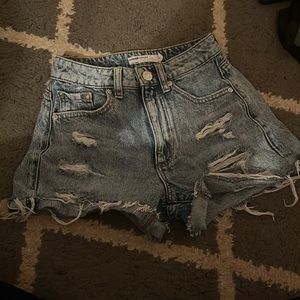 Garage ripped jean shorts